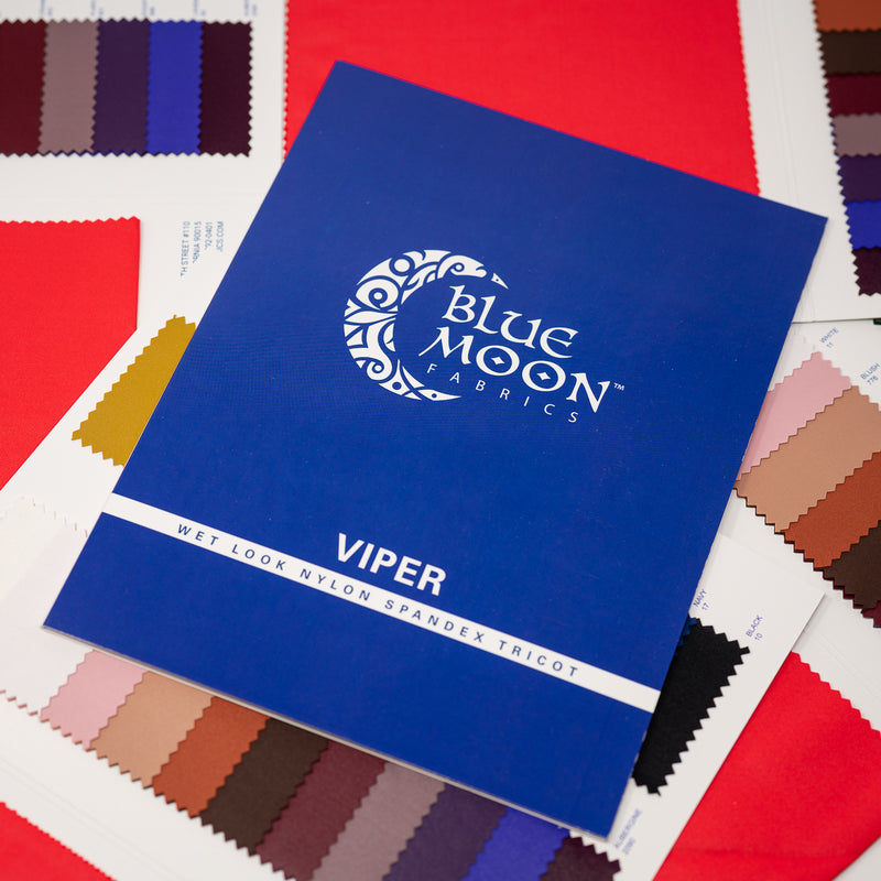 An image of viper wet look spandex color card.