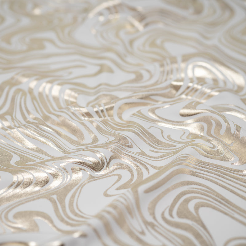 Detailed shot of Marble Foil Printed SuperFlex in color White/Gold