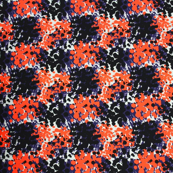 A flat sample of Abstract Spots Printed Spandex.