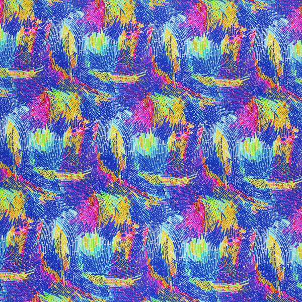A flat sample of Abstract Strokes Spandex.