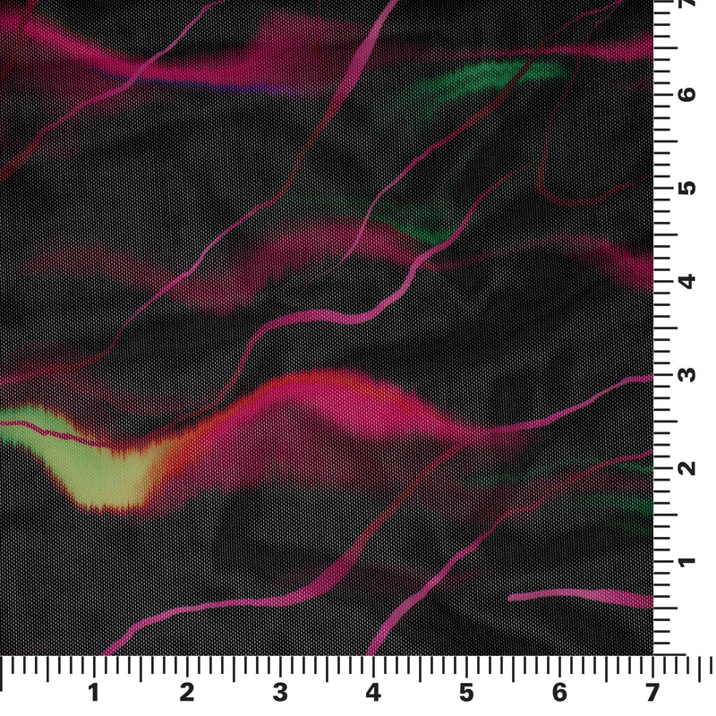 Scale image of pattern on Neon Northern Lights Printed Power Mesh