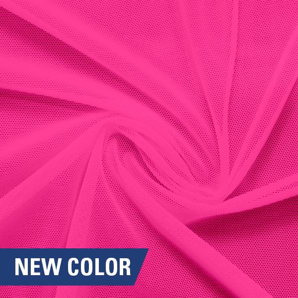 Power Mesh Polyester Rhinestone Fabric - Neon Pink - 4 Way Stretch Pow