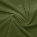 A swirled piece of nylon spandex power mesh in the color olive.