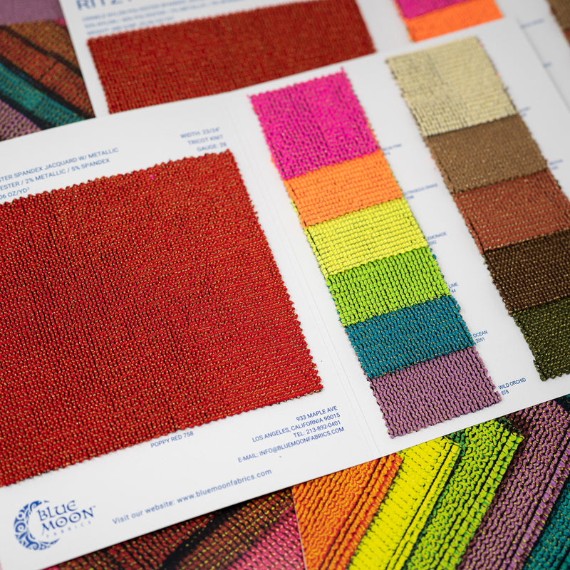 Detailed image of Ritzy Color Card  laid over open Ritzy Color Books.