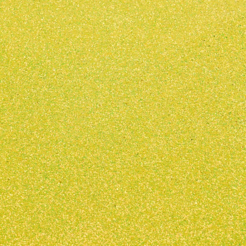 A flat sample of Stardust Chunky Glitter on Twill in the color Yellow