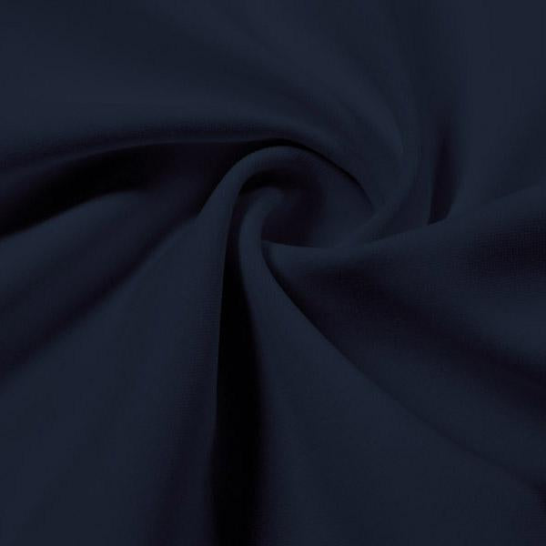 A swirled piece of Synergy Polyester Lycra in the color navy.