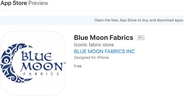 Blue Moon Fabrics app