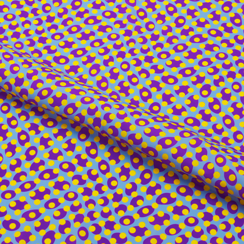 Lava Lamp Dots Printed Spandex Fabric | Blue Moon Fabrics