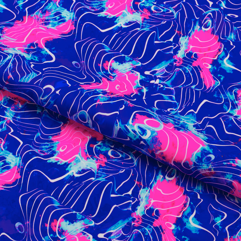 Paintball Waves Printed Spandex Fabric | Blue Moon Fabrics