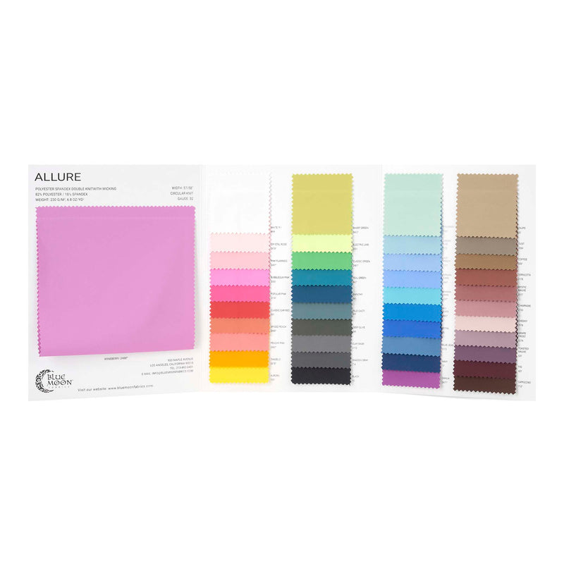 Allure Polyester Spandex with Wicking Color Card | Blue Moon Fabrics