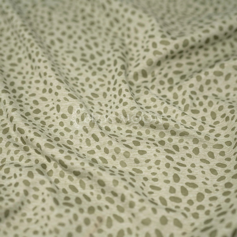 Detailed shot of Abstract Animal Foil Printed Spandex in color Khaki Green/Matte Olive.
