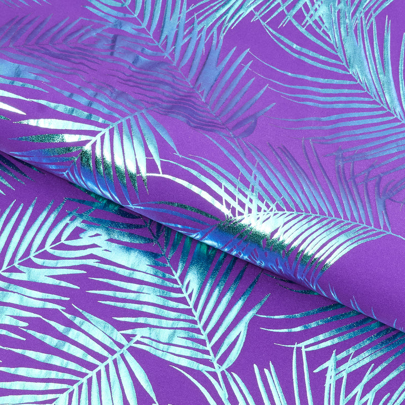 Electric Palm Foil Printed Spandex Fabric | Blue Moon Fabrics