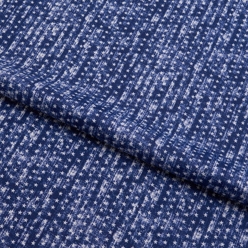 Antique Denim Stars Printed Spandex Fabric | Blue Moon Fabrics