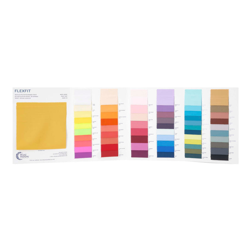 FlexFit Recycled Polyester Spandex Color Card | Blue Moon Fabrics
