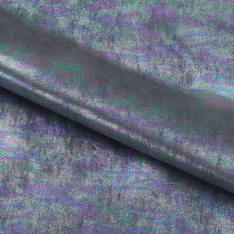 Iridescent Oil Slick Foiled Spandex Fabric | Blue Moon Fabrics