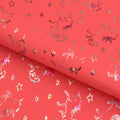 Unicorns Foil in Pink Printed Spandex Fabric | Blue Moon Fabrics