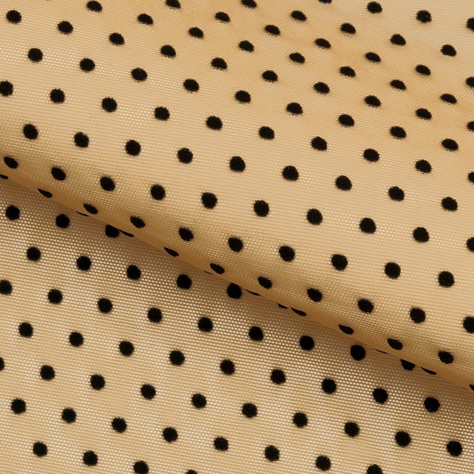 Lime Polka Dot Stretch Mesh Remnant