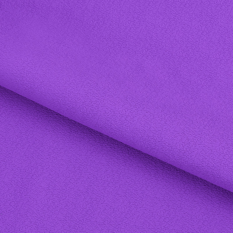 A textured piece of Scrunch Textured Recycled Nylon Spandex Fabric in color electric purple.