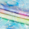 Tie Dye Thunder Hologram Spandex Fabric | Blue Moon Fabrics