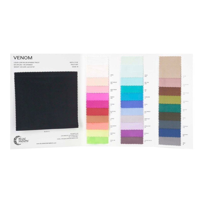 Venom Shiny Look Spandex Color Card | Blue Moon Fabrics