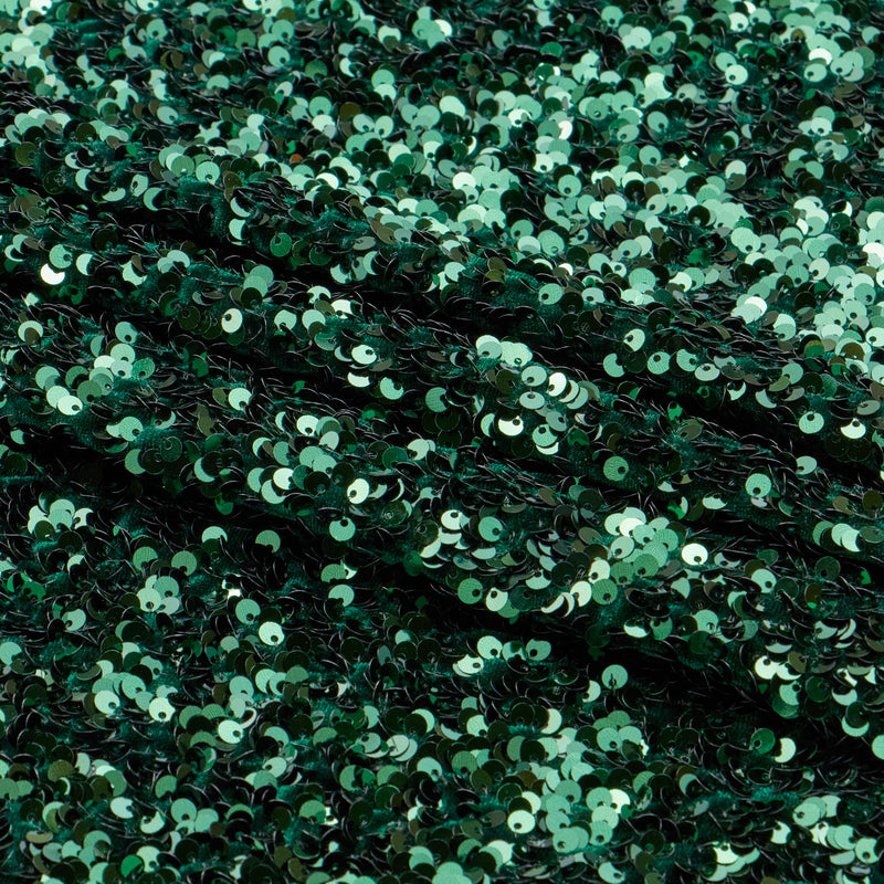 A sample of Duchess Stretch Velvet Sequin in the color Forest