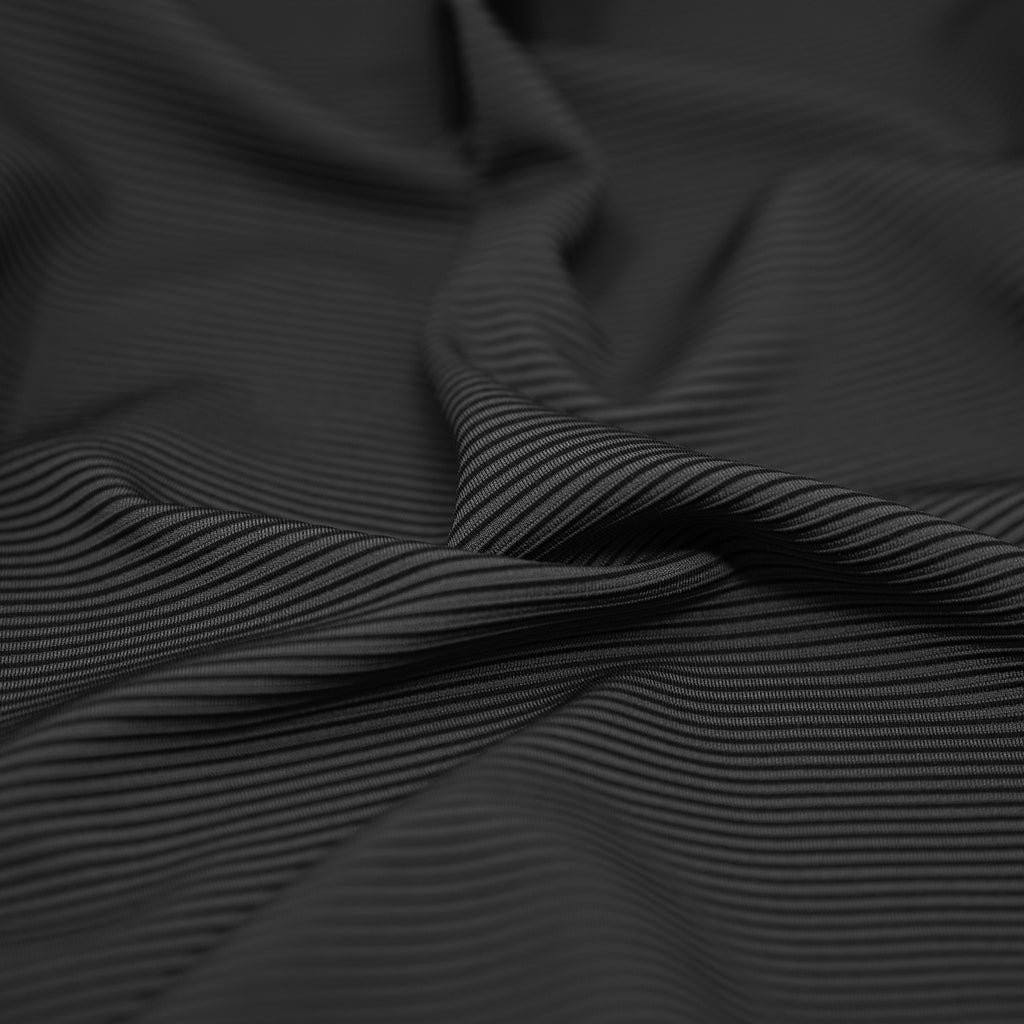 Organic Cotton/Spandex Stretch Ribbing Fabric - Black – Stitches