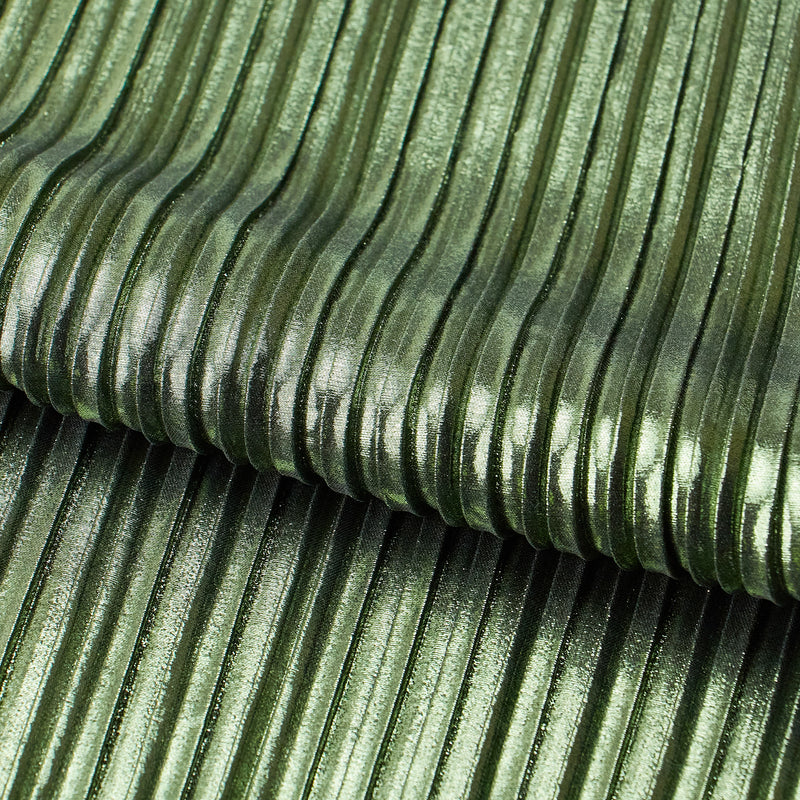 Detailed photograph of Titanium Pleated Polyester Fabric in the color black/olive