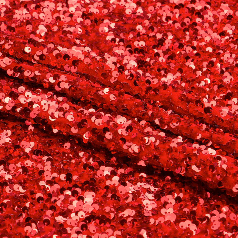 A sample of Duchess Stretch Velvet Sequin in the color Red