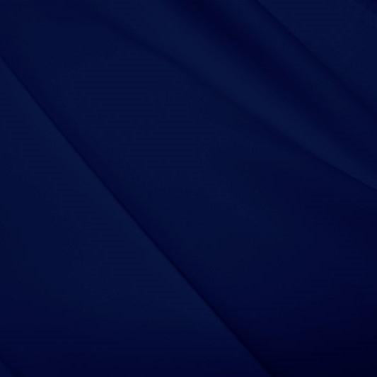 A flat sample of polyester lycra fabric in the color navy.