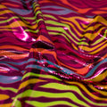 Detailed interior shot of Fantastic Fever Foiled Spandex in the color Fuchsia