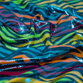 Detailed photograph of Fantastic Fever Foiled Spandex in the color Turquoise
