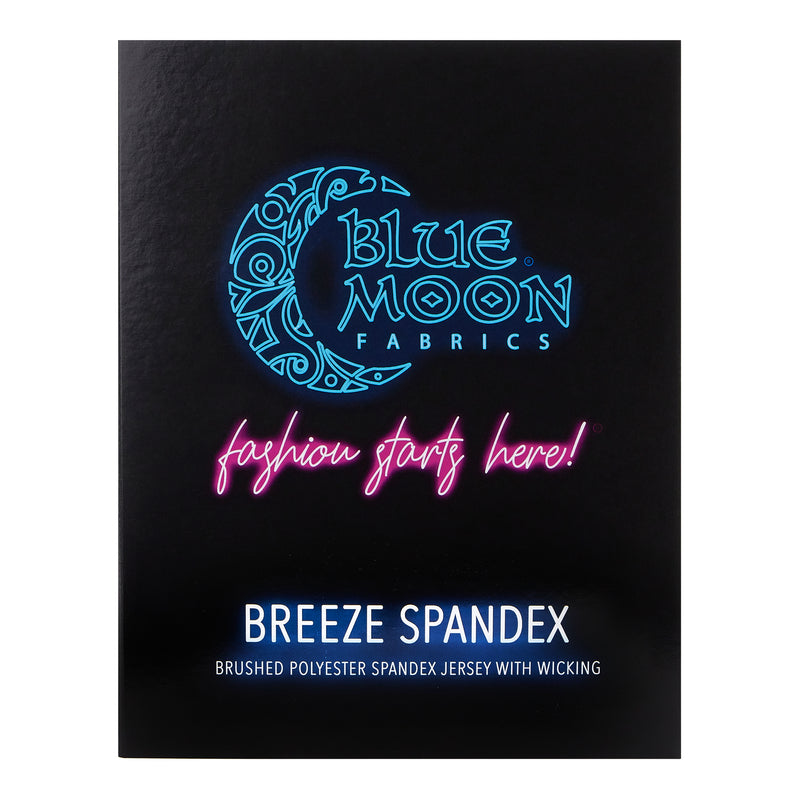 SPANDEX-FRONT Cover shot of Breeze Spandex Jersey with Wicking Color Card in Blue Moon Fabrics