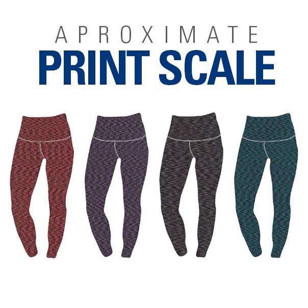 An aproximate print scale of blur space dye spandex.