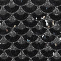 A flat image of burlesque stretch mesh sequin in the color black.