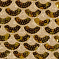 A flat image of burlesque stretch mesh sequin in the color gold.