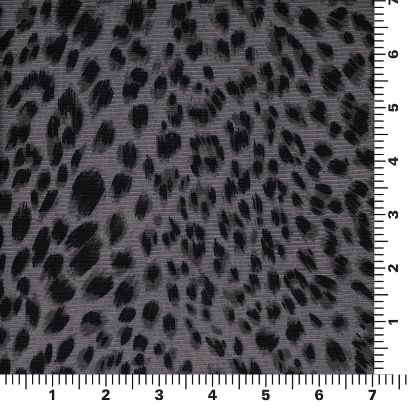 Detailed shot of Cheetah Ribbed Printed Spandex in color Grey