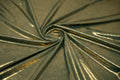 Swirled sample shot of Claudette Creased Foiled Spandex Fabric in color Forest-Gold