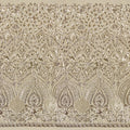 A panel of Cleopatra. Egyptian-inspired design with embroidered gold sequin on a tan stretch mesh base.