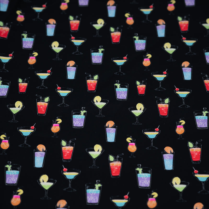 Detailed shot of Cocktail Hour Printed Spandex.