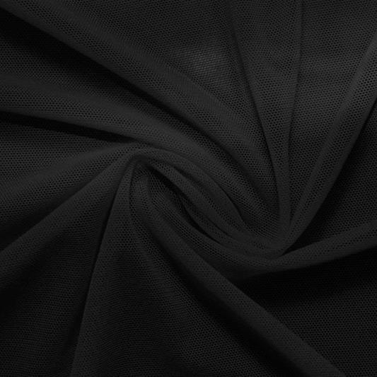 A swirled piece of Compression Mesh in black.