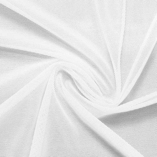 A swirled piece of Compression Mesh in white.