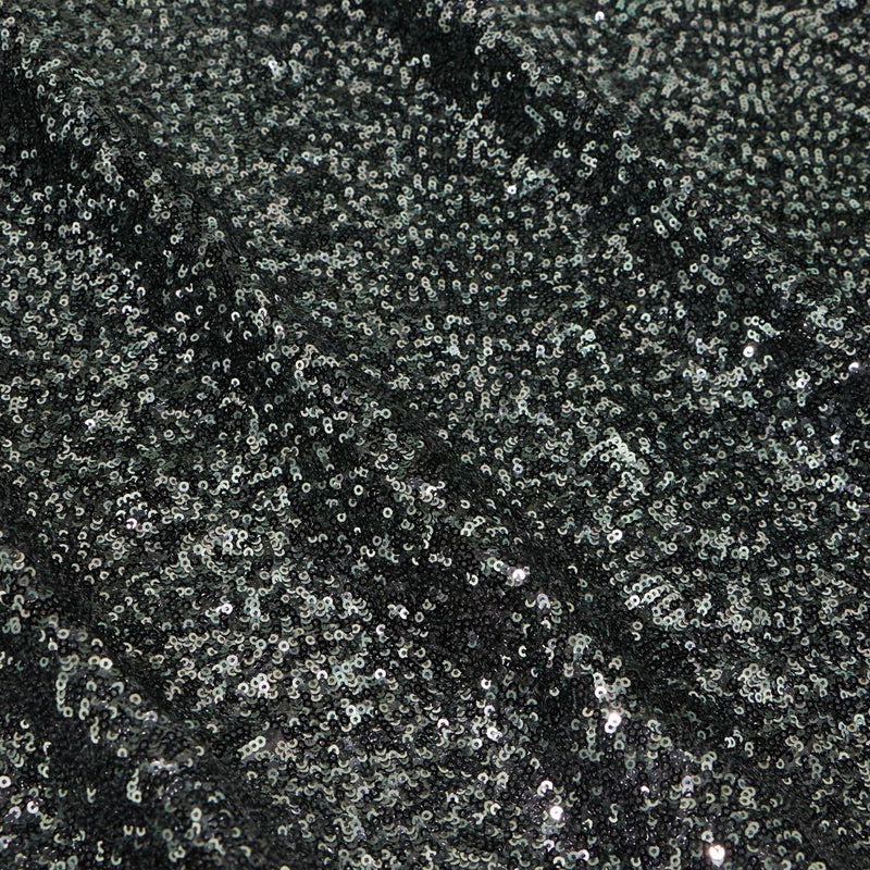 A flat sample of cosmic spandex sequin in the color gunmetal available at blue moon fabrics.