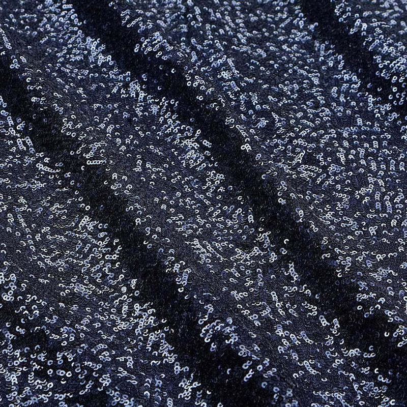 A flat sample of cosmic spandex sequin in the color navy available at blue moon fabrics.