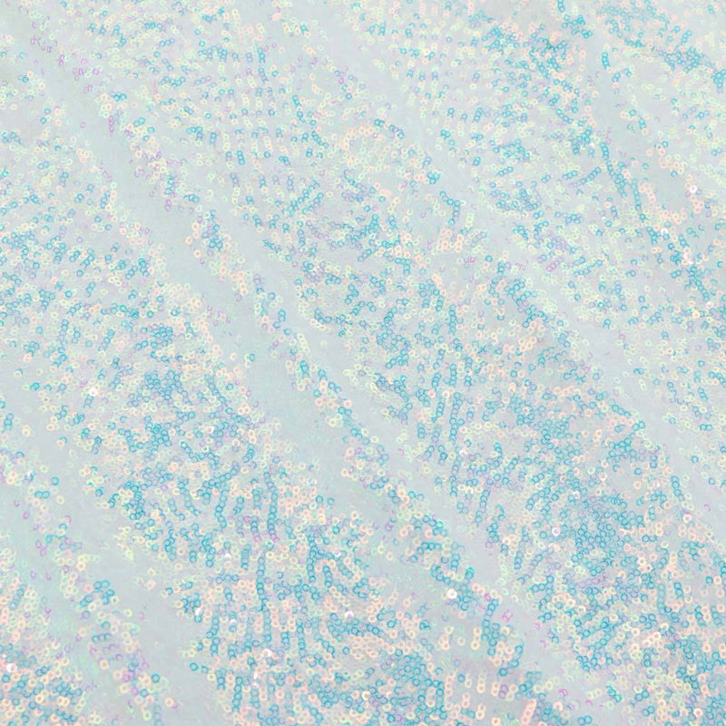 A flat sample of cosmic pearl stretch spandex sequin in the color cool white available at blue moon fabrics.