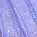 A flat sample of cosmic pearl stretch spandex sequin in the color lilac available at blue moon fabrics.