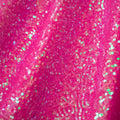 A flat sample of Cosmic Pearl Stretch Spandex Sequin in Neon Pink.