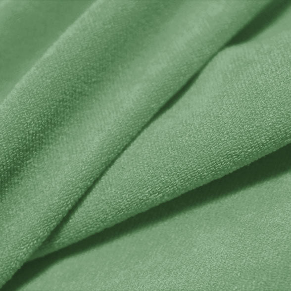 A folded piece of Cozy Polyester Spandex Terry Cloth in the color garden paradise.