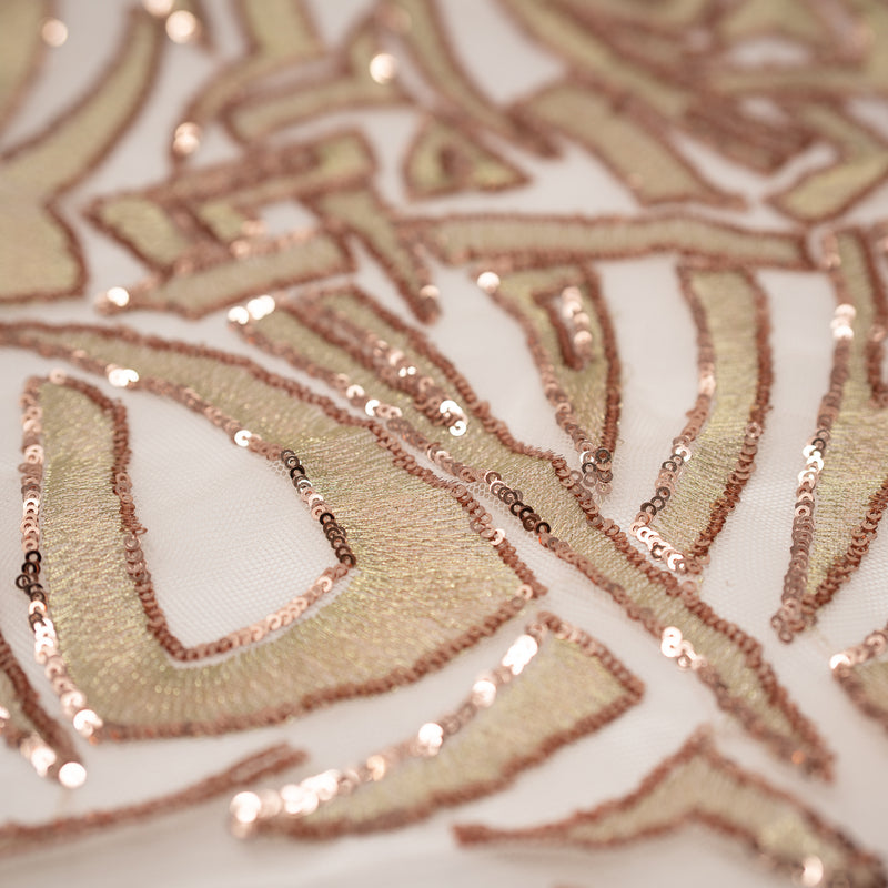 Detailed interior shot of Diana Mesh Sequin in the color Cream