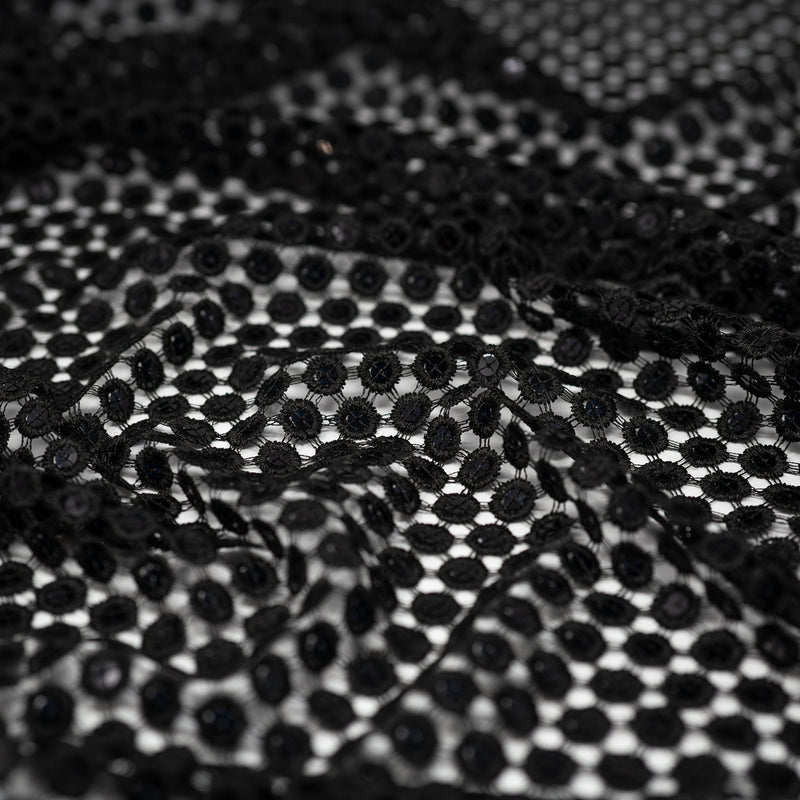 Detailed shot of Dottie Knitted Lace in color Black Black.