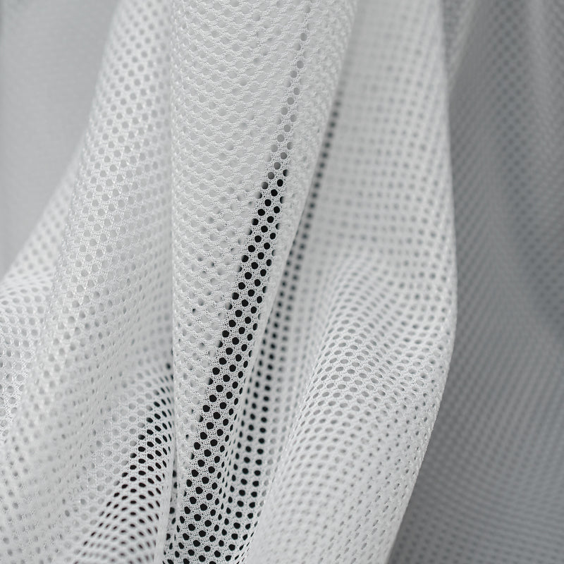 Detailed shot of Polyester Mesh Tricot Boardshort and Swim Trunk Lining in the color White